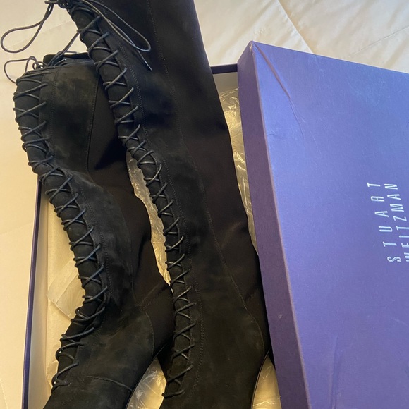 Stuart Weitzman knee length tie up boots - Picture 6 of 15